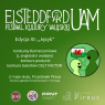 Zielony plakat festiwalu Eisteddfod UAM zapowiada 11. edycję pod hasłem „Język”, z konkursami tłumaczeniowymi, poetyckim i talentów oraz informacją o wydarzeniu 17 maja o 16.30 w Przystanku Pireus.