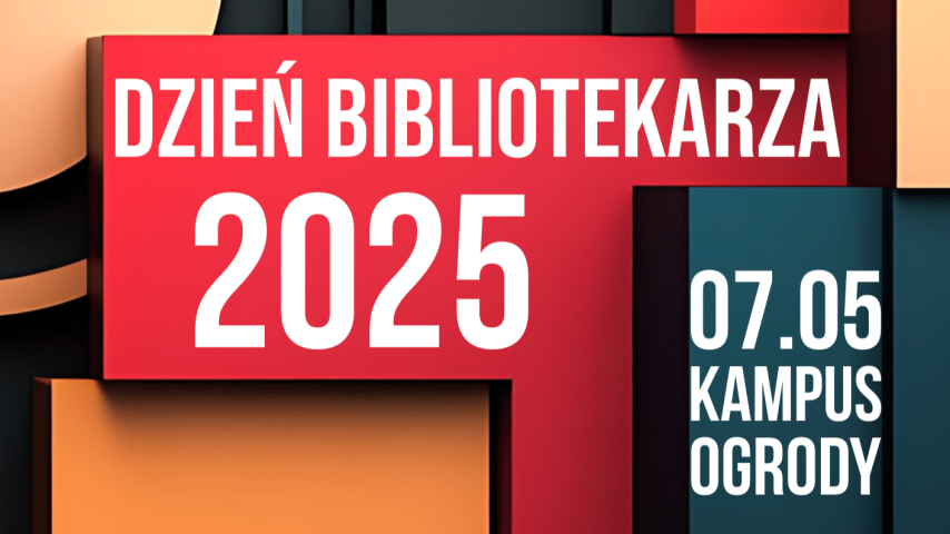 Grafika promująca Dzień Bibliotekarza