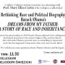 A poster for a discussion with Prof. Mary Ellen Curtin on Barack Obama's book Dreams from My Father. The event, hosted by Culture Vultures, will take place on May 14, 2025, at 11:30 AM in Room 211, Collegium Heliodori Święcicki, UAM. The poster features the book cover and an image of Obama.
