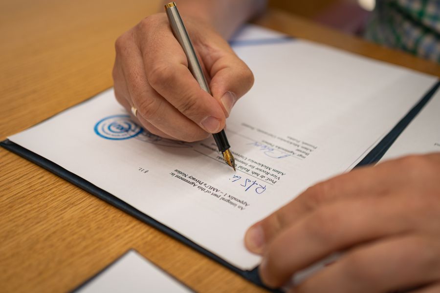 Signing ceremony for the cooperation agreement with Kokand University