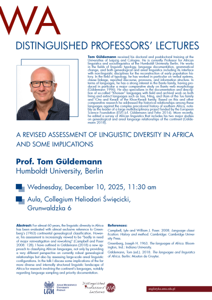 promotional poster: basic information on the event as provided on the associated page, a photograph of the speaker, and some graphics