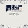 The New Political Order and the Digital Era conference poster, June 11–12, 2026 in Poznań–Ciążeń, featuring digital circuit graphics and a capitol dome icon symbolizing politics and technology