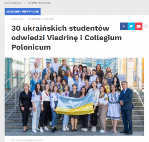 30 ukraińskich studentów spędza tydzień w Uniwersytecie Europejskim Viadrina we Frankfurcie nad Odrą oraz Collegium Polonicum w Słubicach