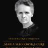 Plakat z informacjami o wykładzie. Na środku zdjęcie Marii Skłodowskiej-Curie