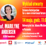 Plakat wykładu otwartego prof. Marilyne Andersen pt. „Science Anticipation for a more intentional future”, zapowiadający wydarzenie 14 maja o godz. 11.00 w Centrum Nanobiomedycznym UAM.