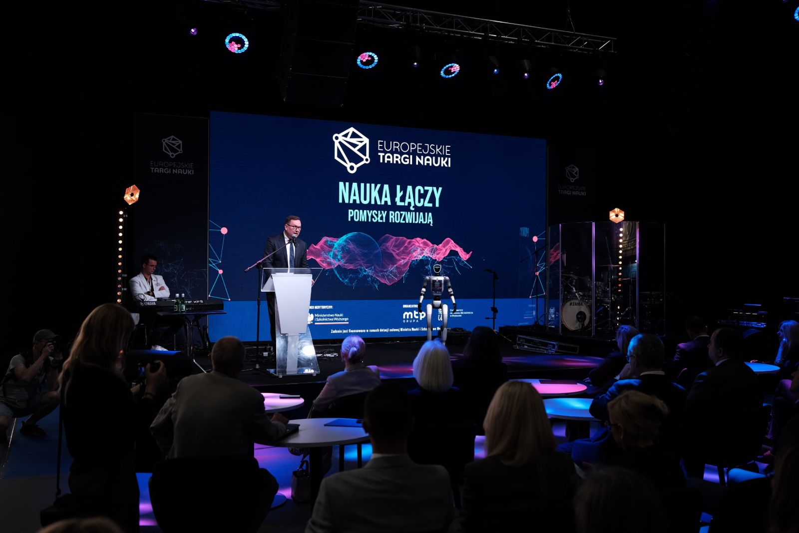 The European Science Fair 2026 - opening ceremony with Adam, the humanoid robot as host.