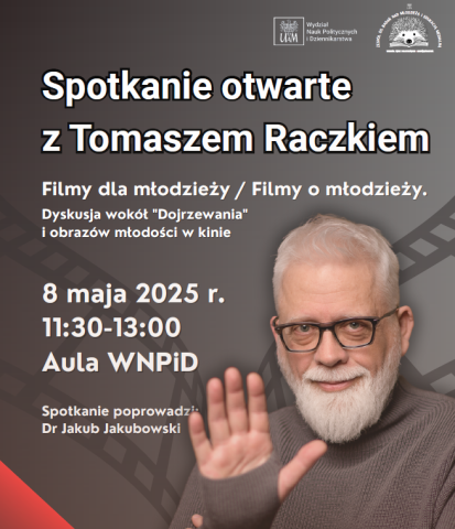 Grafika promująca Spotkanie z Tomaszem Raczkiem