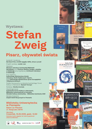 Plakat wydarzenia: wernisaż wystawy „Stefan Zweig. Pisarz, obywatel świata” - Salon za Filarem