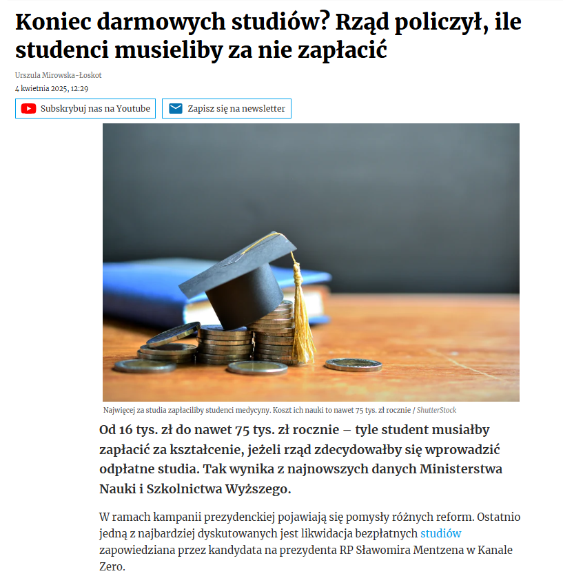 Print Screen artykułu na stronie Dziennika Gazety Prawnej