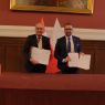The photo presents the signing ceremony of the Memorandum of Understanding between Poland and Switzerland in the area of research, higher education and innovation