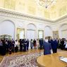 Signing ceremony for a cooperation agreement on the development of doctoral schools between AMU, UW and UJ. The event took place in the Golden Hall on the main UW campus. 