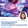 Poster promoting the open lecture “Reimagining positioning in the postdigital era”