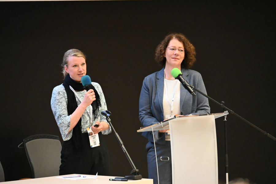   Ms Dorthe Hutz-Nierhoff and Ms Lisa Hüther-Pape from the EPICUR Alliance during the AMU Education Quality Days