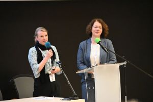   Ms Dorthe Hutz-Nierhoff and Ms Lisa Hüther-Pape from the EPICUR Alliance during the AMU Education Quality Days