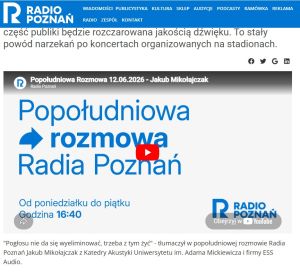 "Pogłosu nie da się wyeliminować" - mgr Jakub Mikołajczak z WFiA w Radiu Poznań